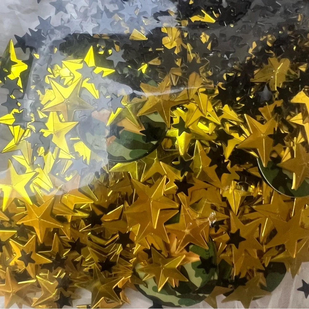DesignWare Gold and Black and Camo Military Army Party Star Table Confetti
